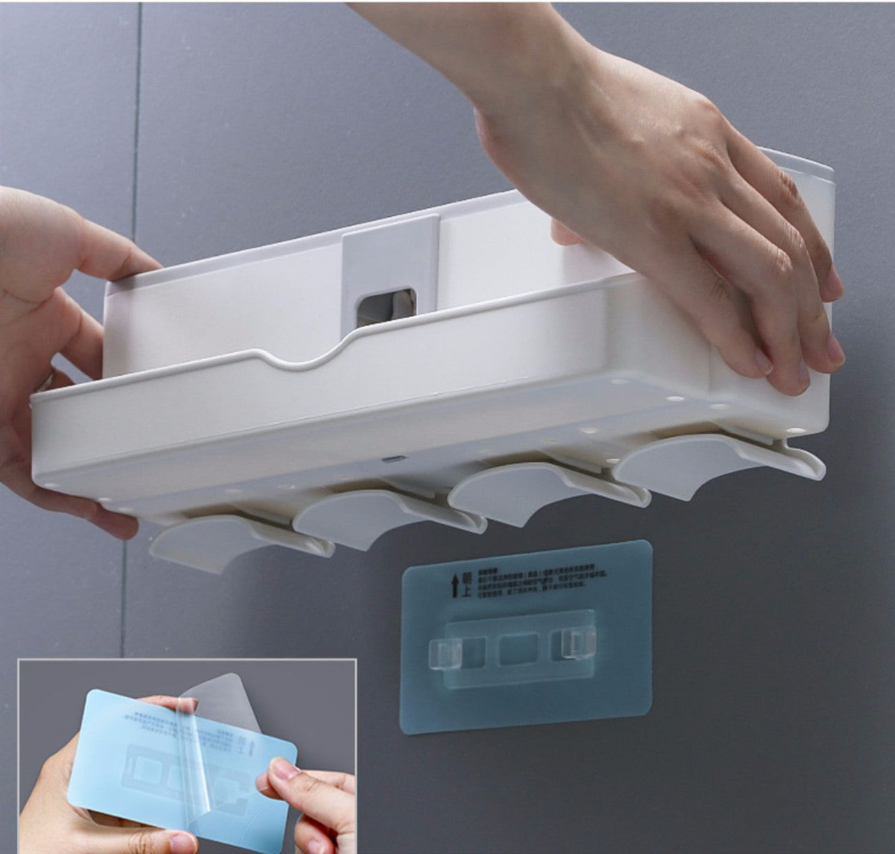 Toothbrush wash shelf
