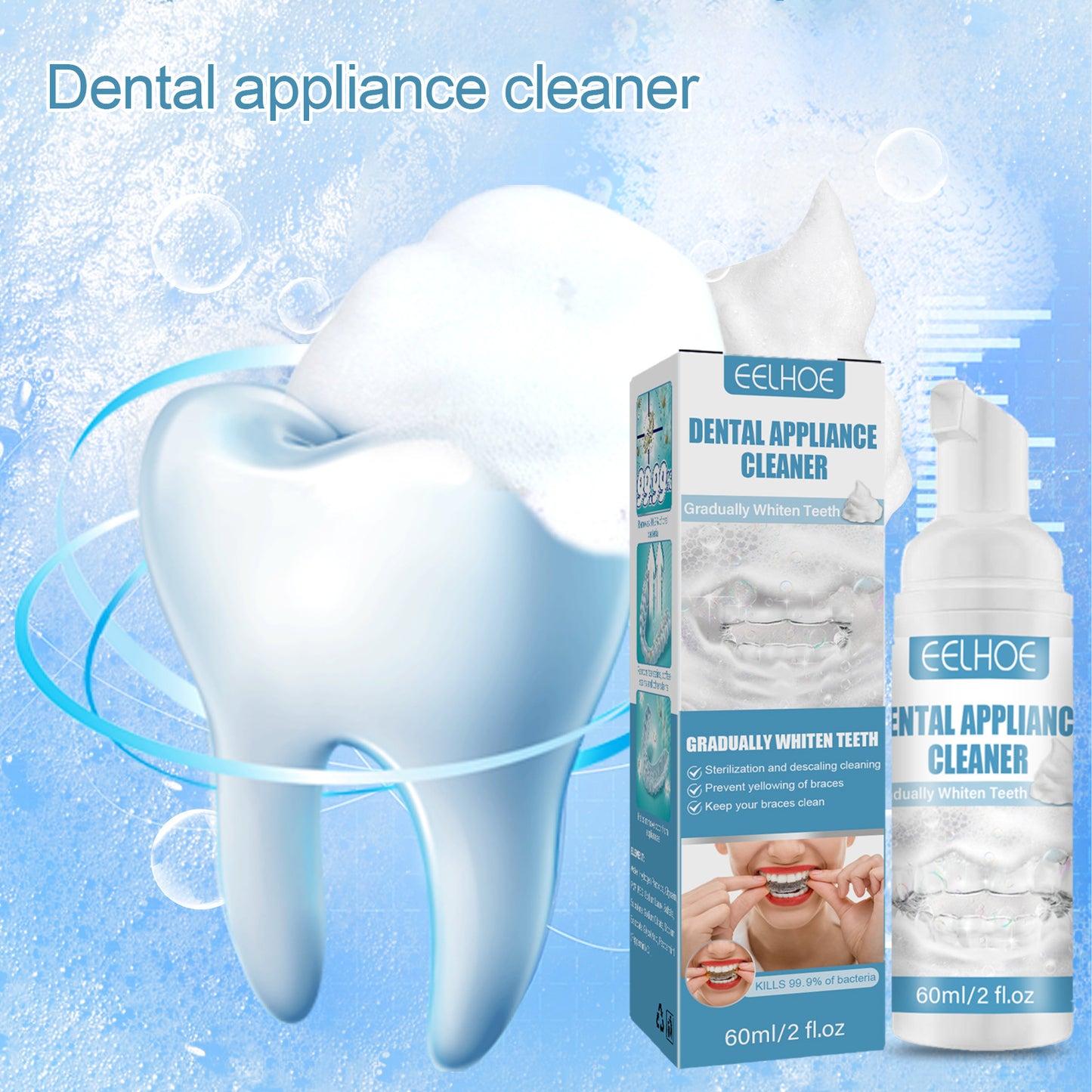 Teeth Brace Foamed Cleaner Remove Tooth Socket Stains