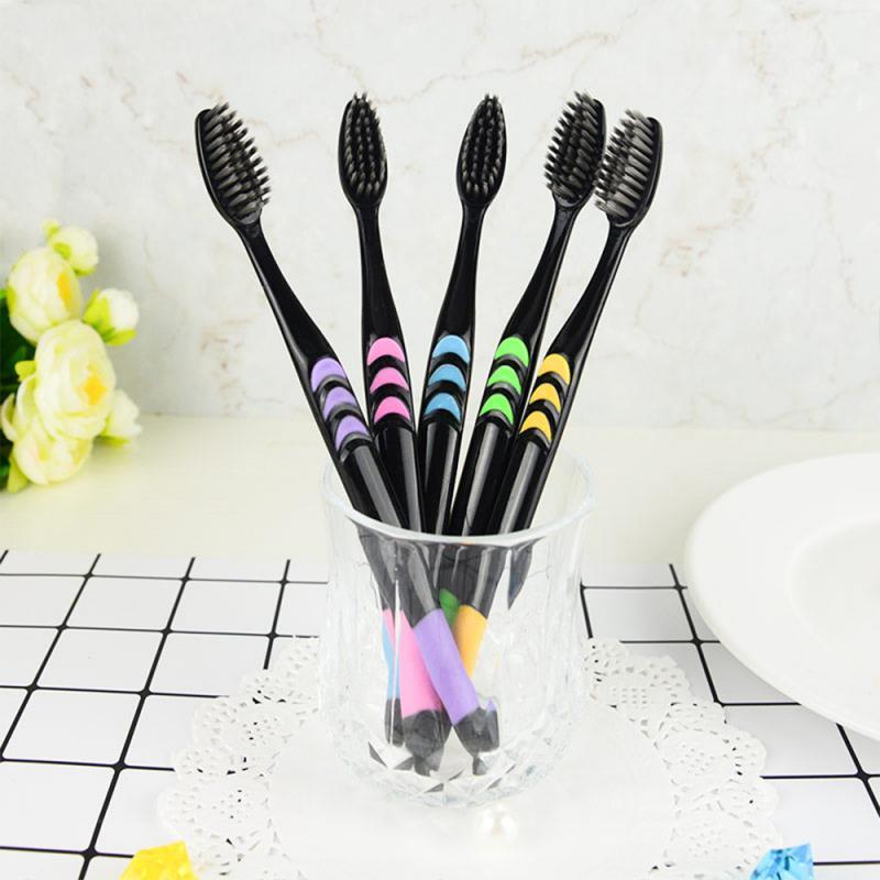 10pcs soft bamboo charcoal toothbrush