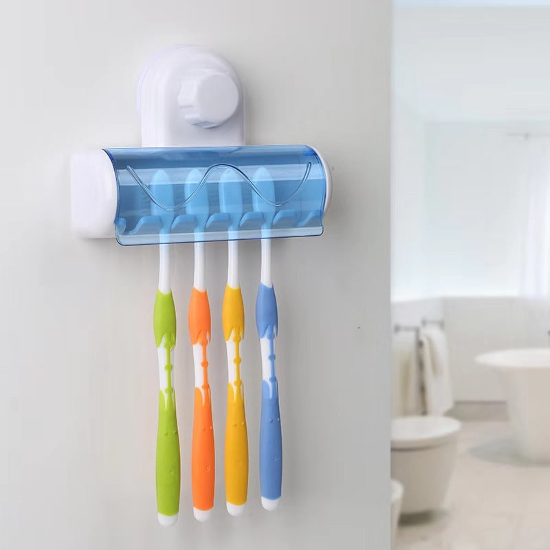 Suction-cup Bathroom Toothbrush Holder Set Adsorption Creative Six-suction Toothbrush Holder