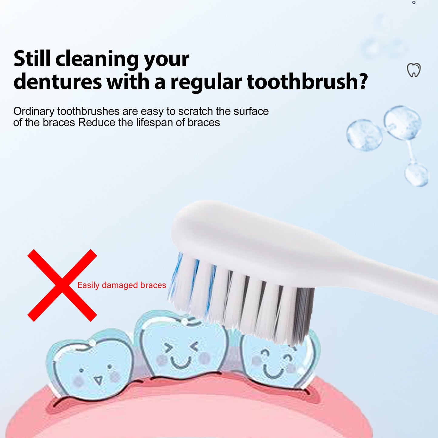 Teeth Brace Foamed Cleaner Remove Tooth Socket Stains