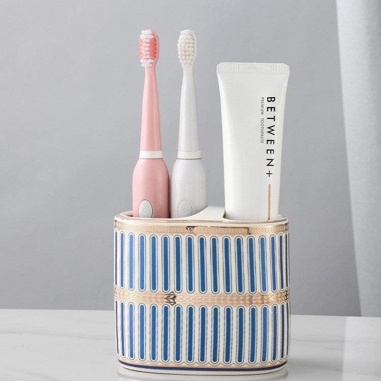 Household Light Luxury Ceramic Toothbrush Rack