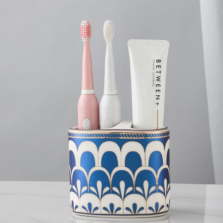 Household Light Luxury Ceramic Toothbrush Rack