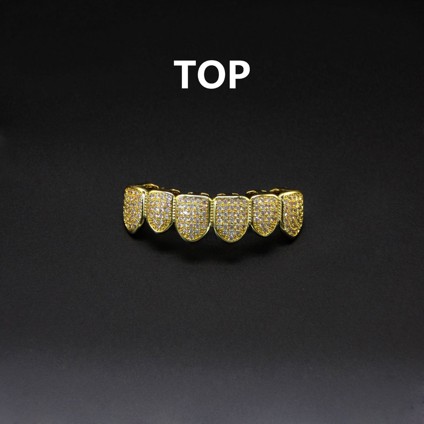 Hip Hop Tooth Socket Copper Zircon Micro British Real Gold Non-fading Tooth Decoration