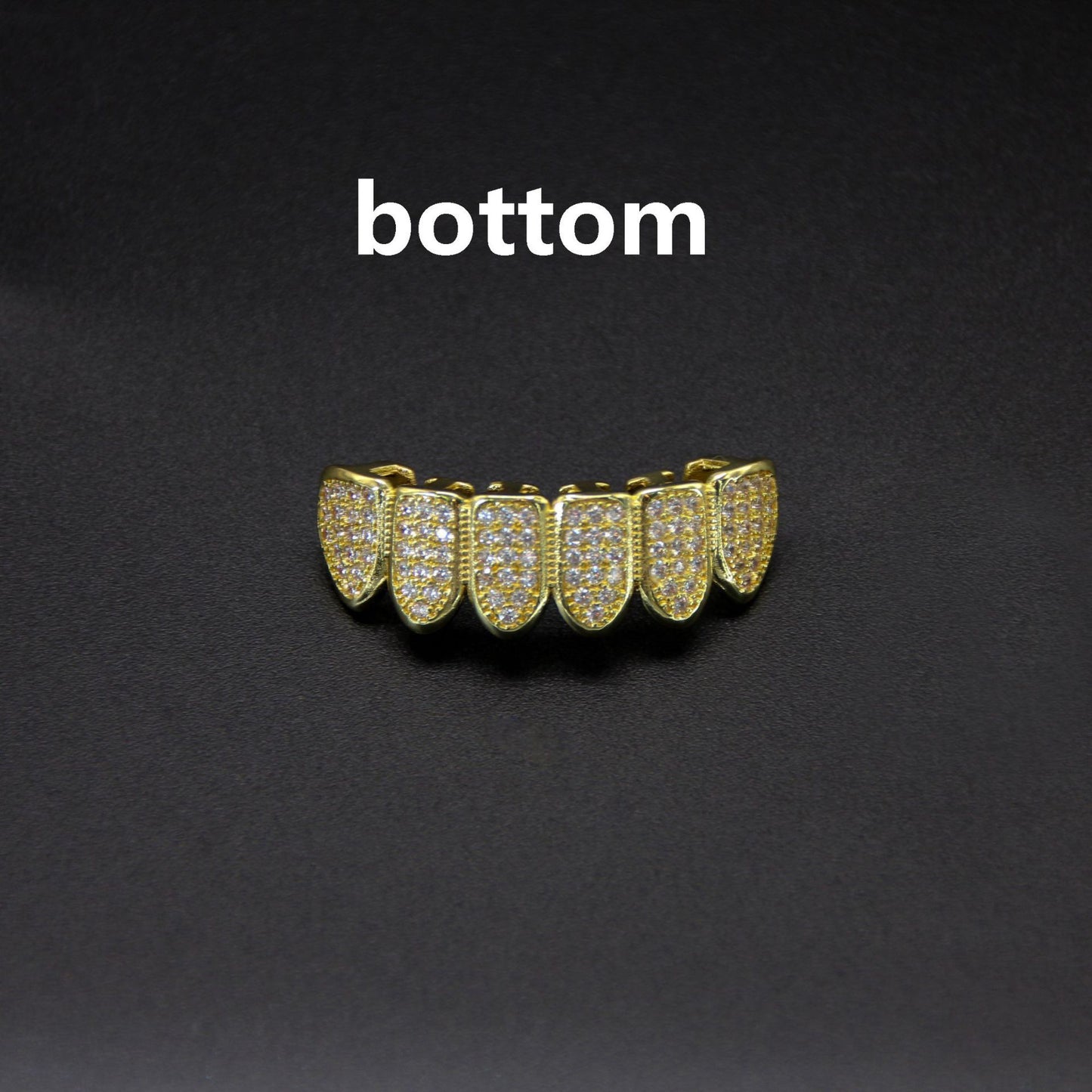Hip Hop Tooth Socket Copper Zircon Micro British Real Gold Non-fading Tooth Decoration
