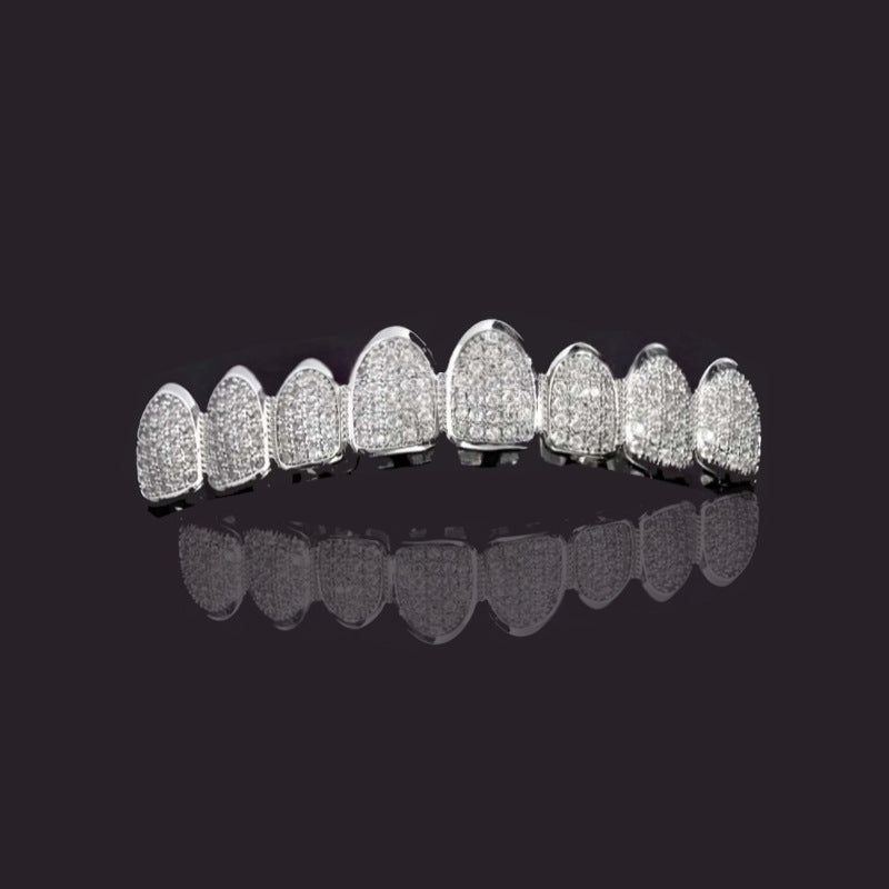 Hip Hop Tooth Socket Copper Zircon Micro British Real Gold Non-fading Tooth Decoration