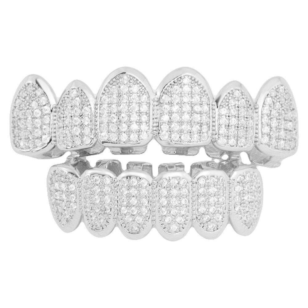 Hip Hop Tooth Socket Copper Zircon Micro British Real Gold Non-fading Tooth Decoration