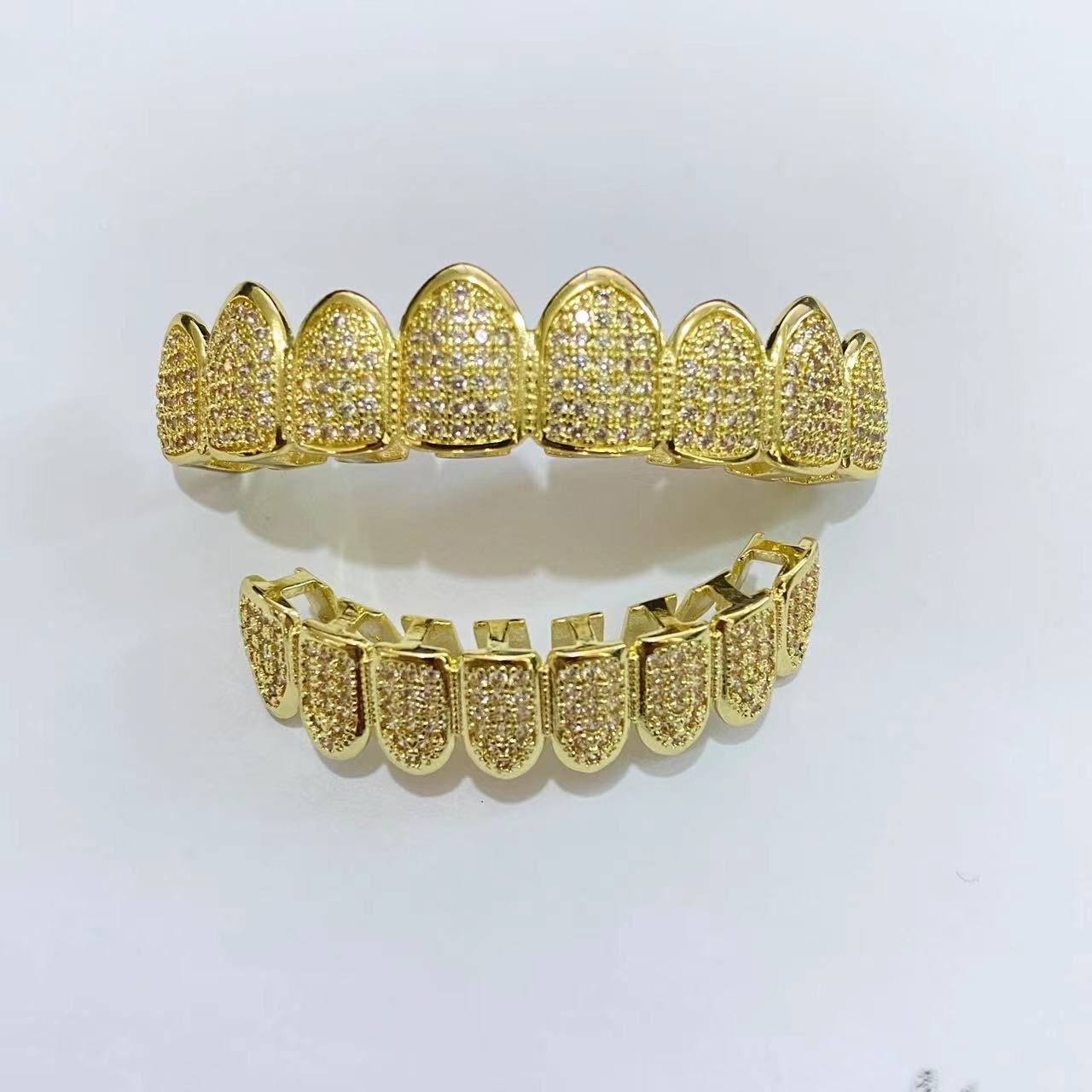 Hip Hop Tooth Socket Copper Zircon Micro British Real Gold Non-fading Tooth Decoration