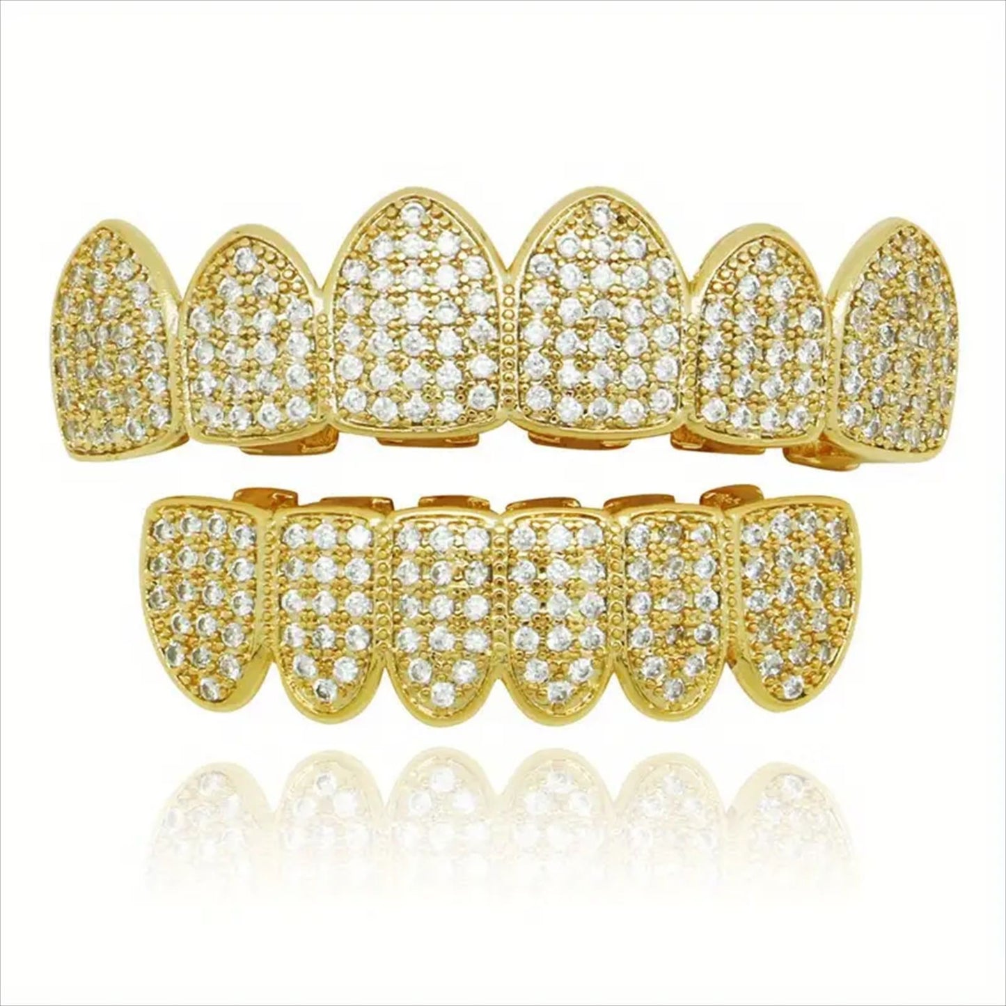 Hip Hop Tooth Socket Copper Zircon Micro British Real Gold Non-fading Tooth Decoration