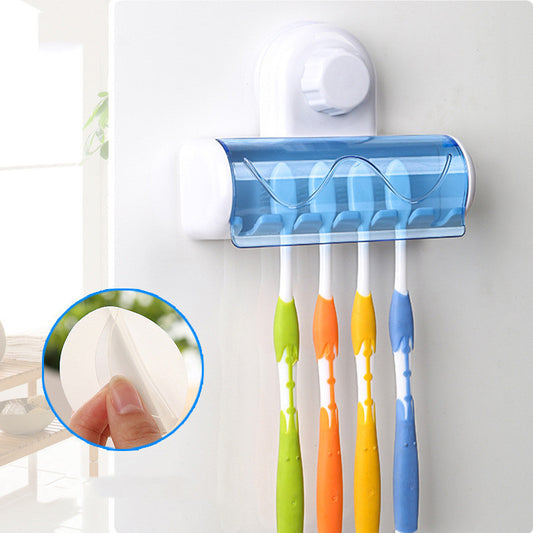 Suction-cup Bathroom Toothbrush Holder Set Adsorption Creative Six-suction Toothbrush Holder