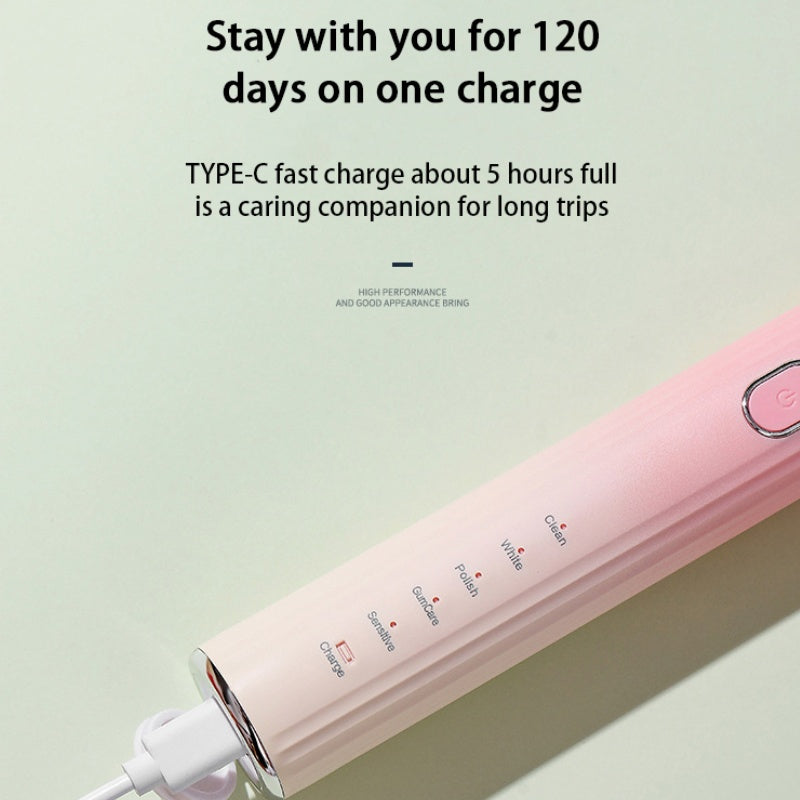 Ultrasonic Electric Toothbrush With 5 Cleaning Modes , Magnetic Levitation High-speed Motor,Charging Once For 100 Days, IPX7 Waterproof, Soft Bristle