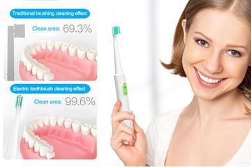 Ultrasonic electric toothbrush adult usb charging household fur waterproof 4 toothbrush head
