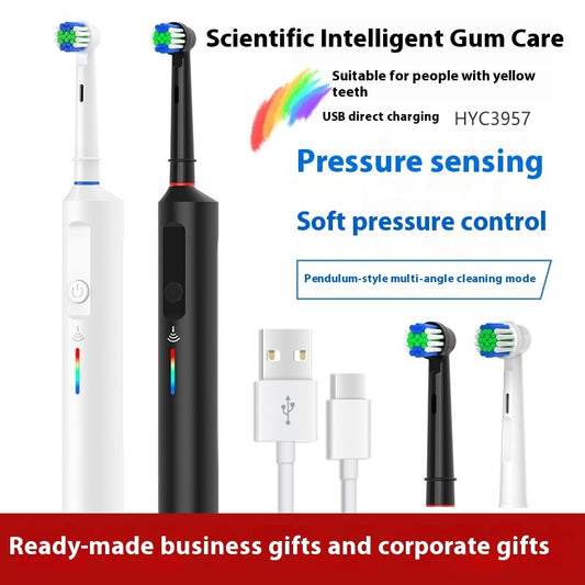 Rotary Electric Toothbrush Whitening Polishing Remove Tooth Stains