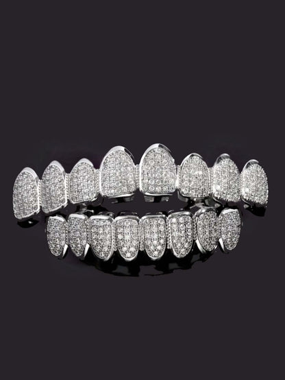 Hip Hop Tooth Socket Copper Zircon Micro British Real Gold Non-fading Tooth Decoration
