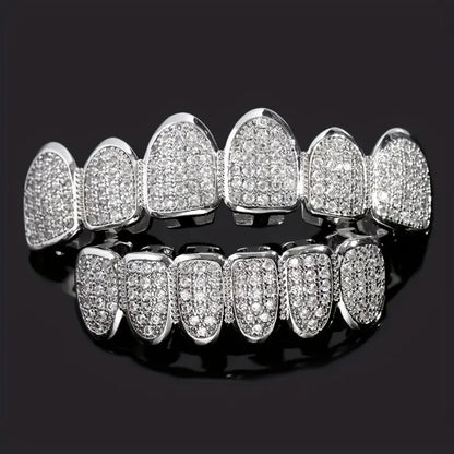 Hip Hop Tooth Socket Copper Zircon Micro British Real Gold Non-fading Tooth Decoration
