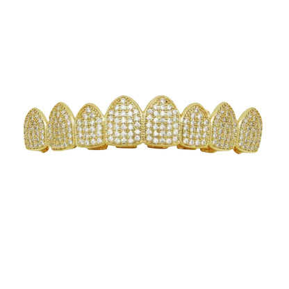 Hip Hop Tooth Socket Copper Zircon Micro British Real Gold Non-fading Tooth Decoration