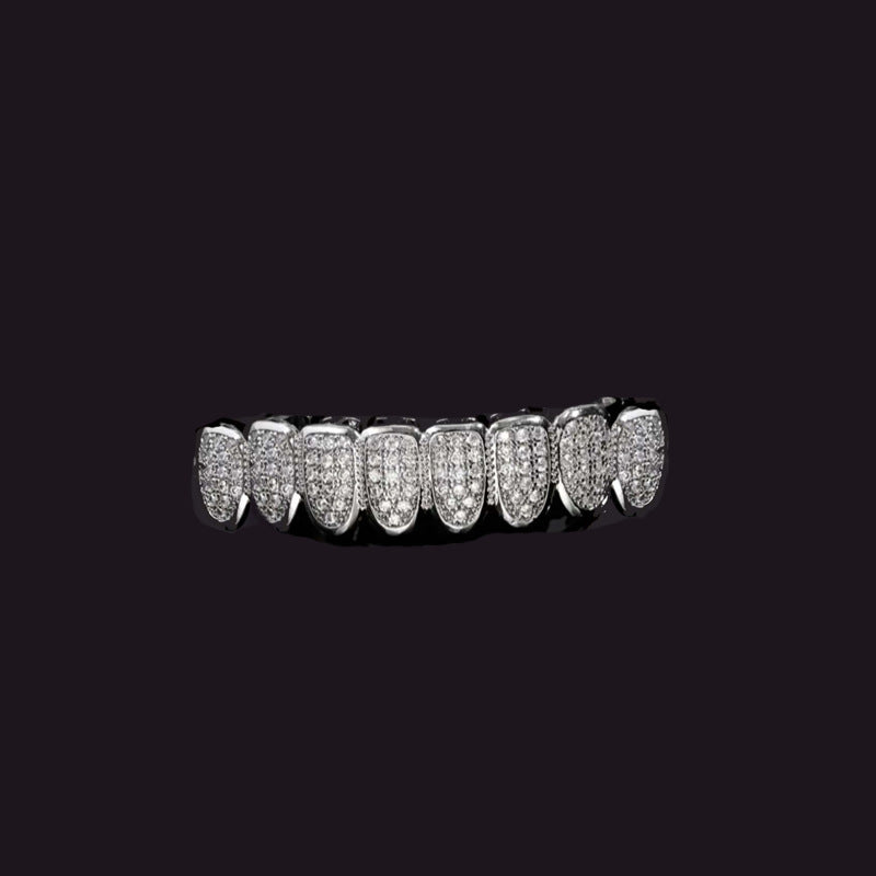 Hip Hop Tooth Socket Copper Zircon Micro British Real Gold Non-fading Tooth Decoration