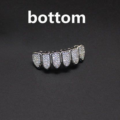 Hip Hop Tooth Socket Copper Zircon Micro British Real Gold Non-fading Tooth Decoration