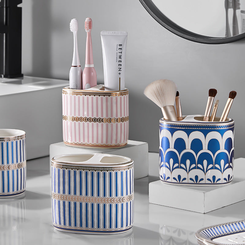 Household Light Luxury Ceramic Toothbrush Rack