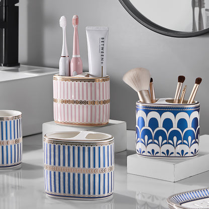 Household Light Luxury Ceramic Toothbrush Rack