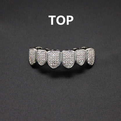 Hip Hop Tooth Socket Copper Zircon Micro British Real Gold Non-fading Tooth Decoration