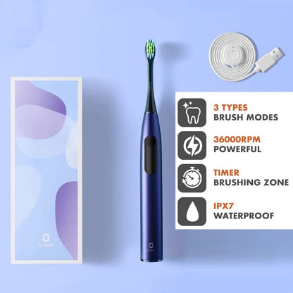 F1 Electric Toothbrush IPX7 Waterproof 3 Modes Charging Ultrasonic Automatic Fast Smart Toothbrush